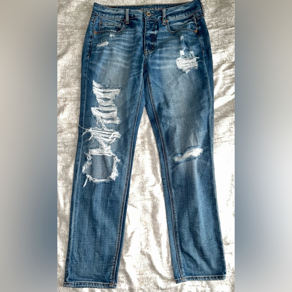 Vintage American Eagle Tomgirl Ripped Jeans Size 8